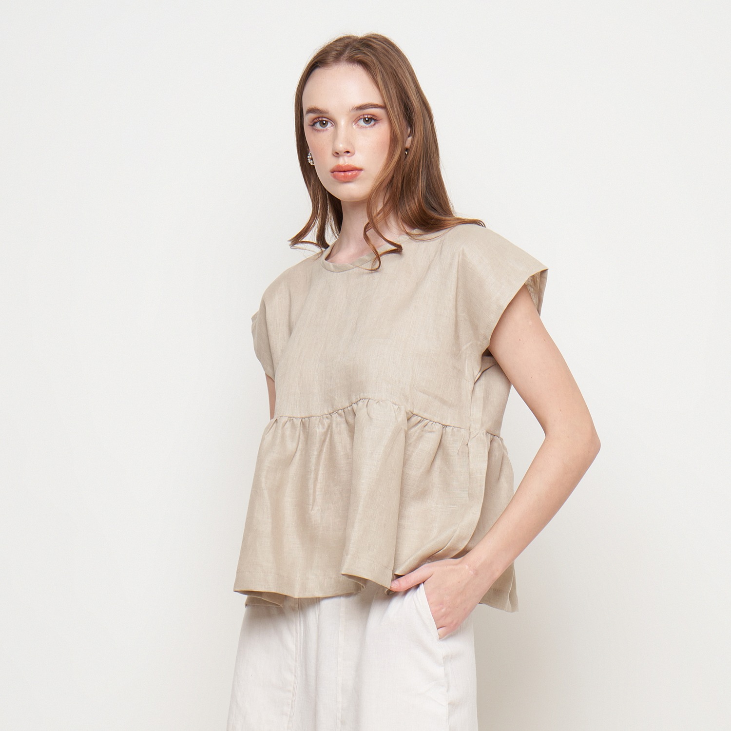 NEW DAILY RUFFLE TOP COKSU AND KREM