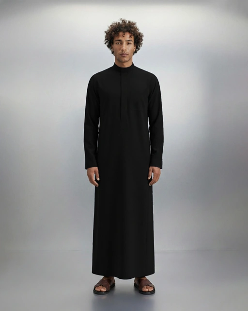 Image of Kautsar  | Awwad Thobe Series - Jet Black (Gamis/Jubah Slimfit Premium)