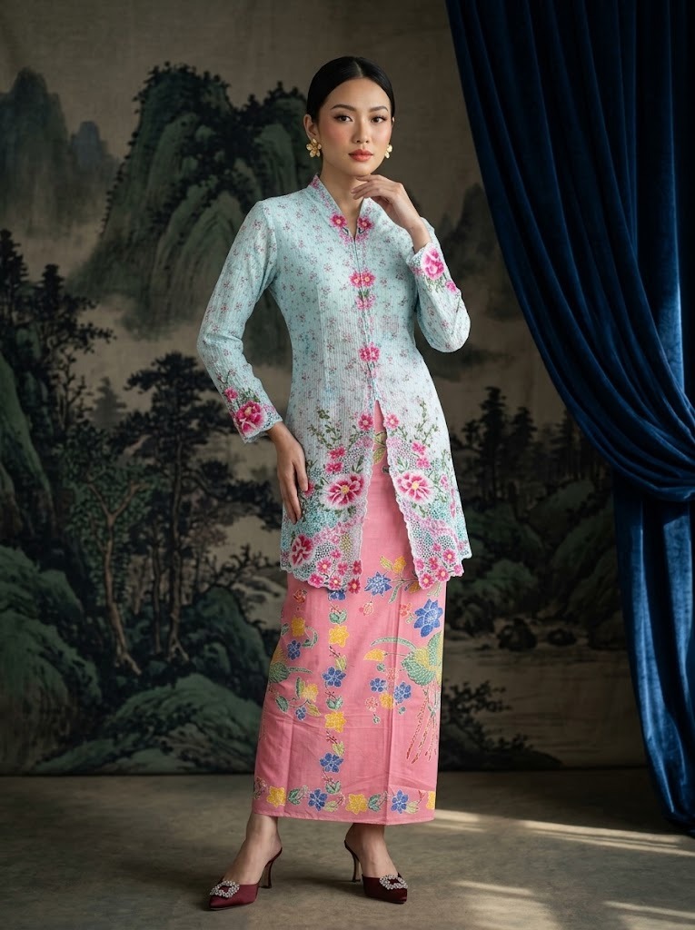 ZAALI -  Long Kebaya Peony Vintage Set