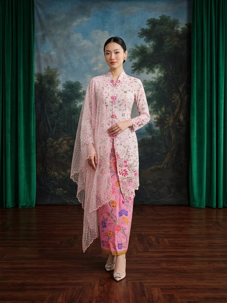 ZAALI - Long Kebaya Peony Vintage Set