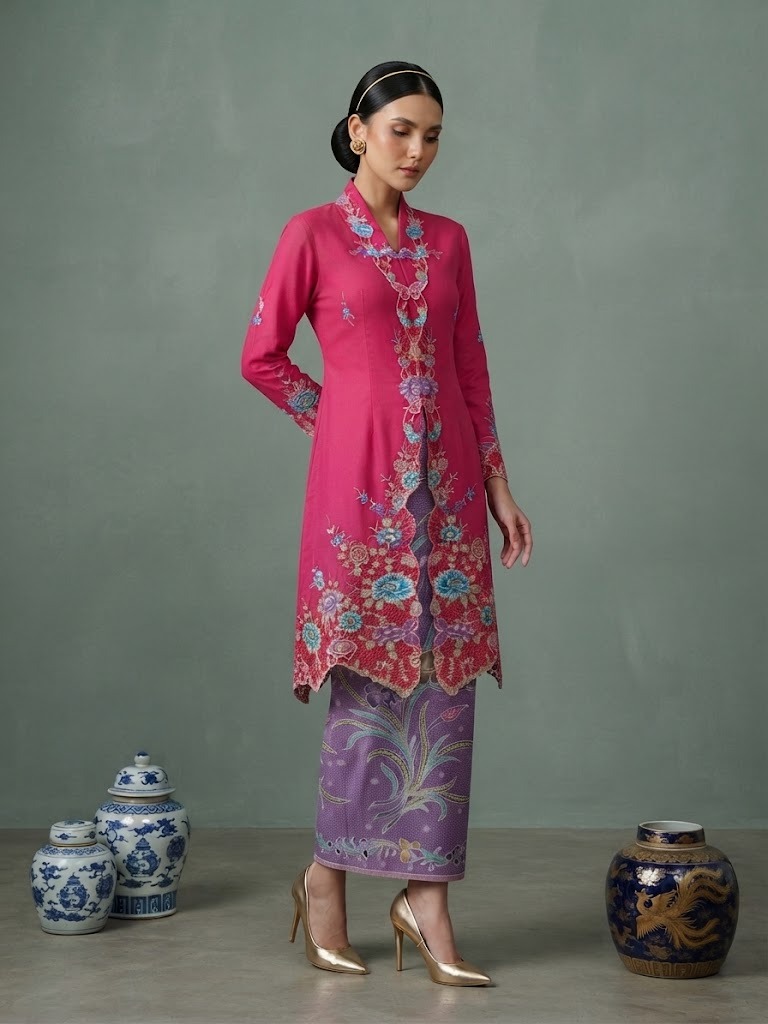 ZAALI - Long Kebaya Gardenia Rose