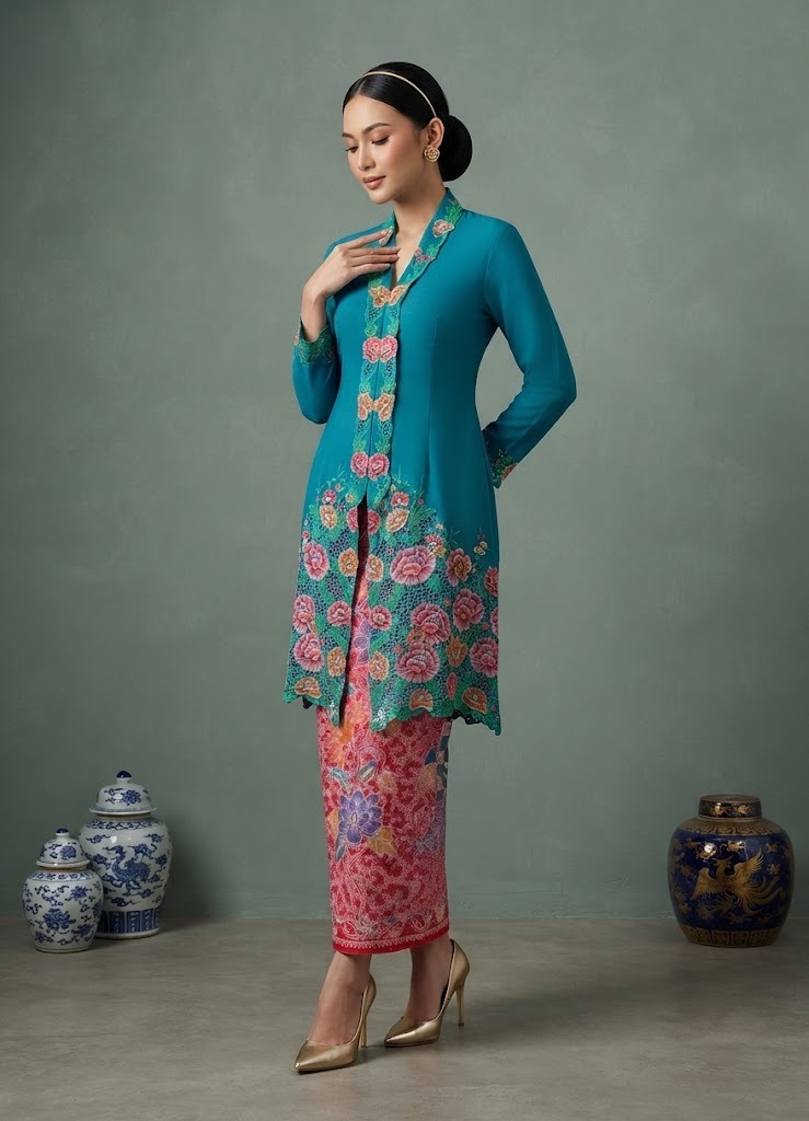 ZAALI - Long Kebaya Gardenia Rose