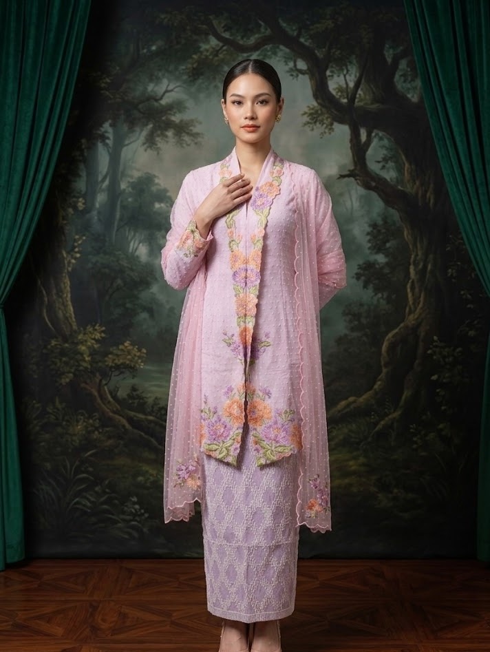 ZAALI - One Set Seruni Kebaya with Skirt and Shawl