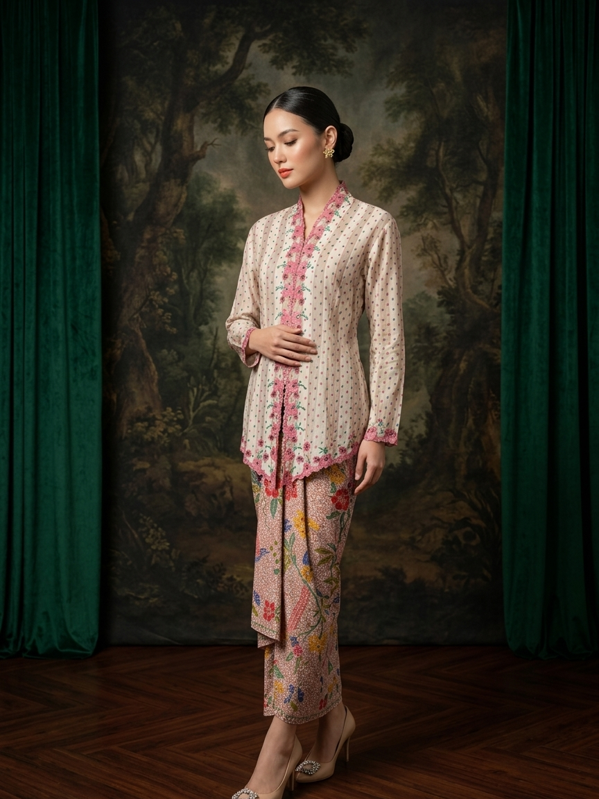 ZAALI - Kebaya Brown Leaves