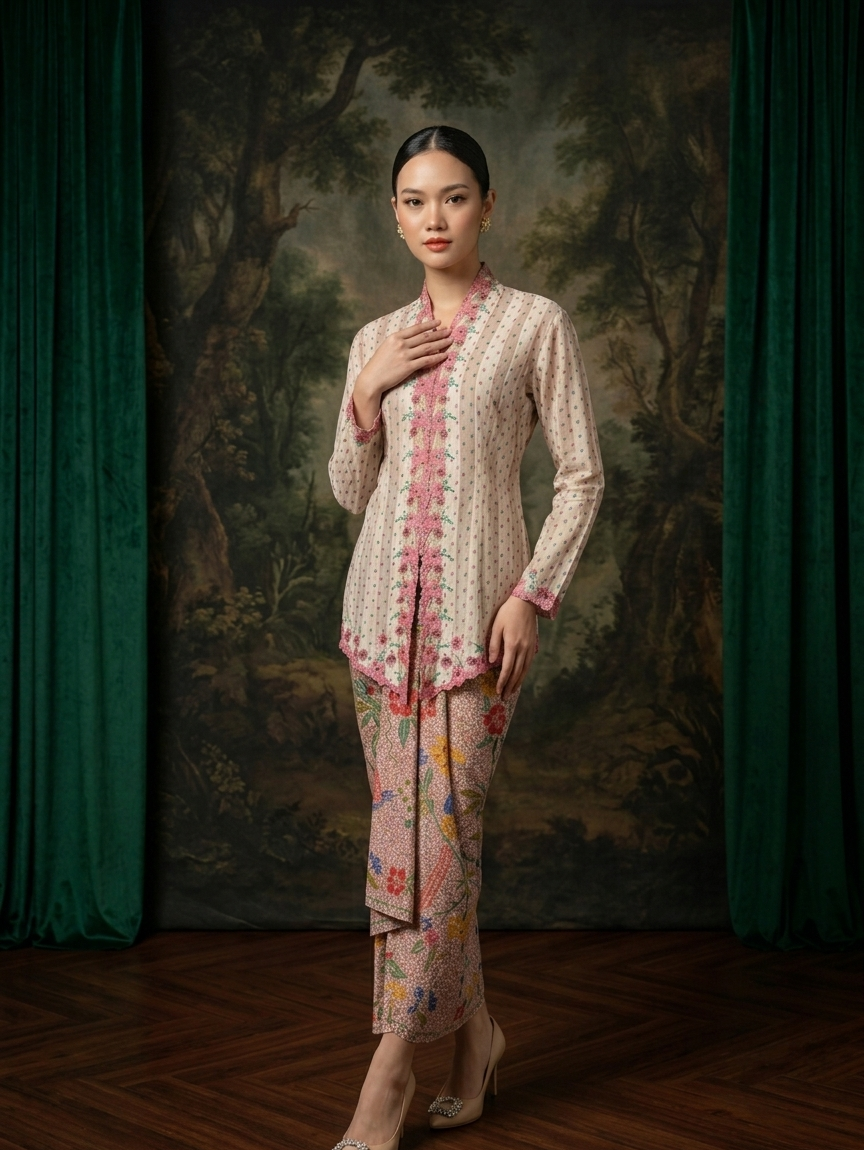 ZAALI - Kebaya Brown Leaves