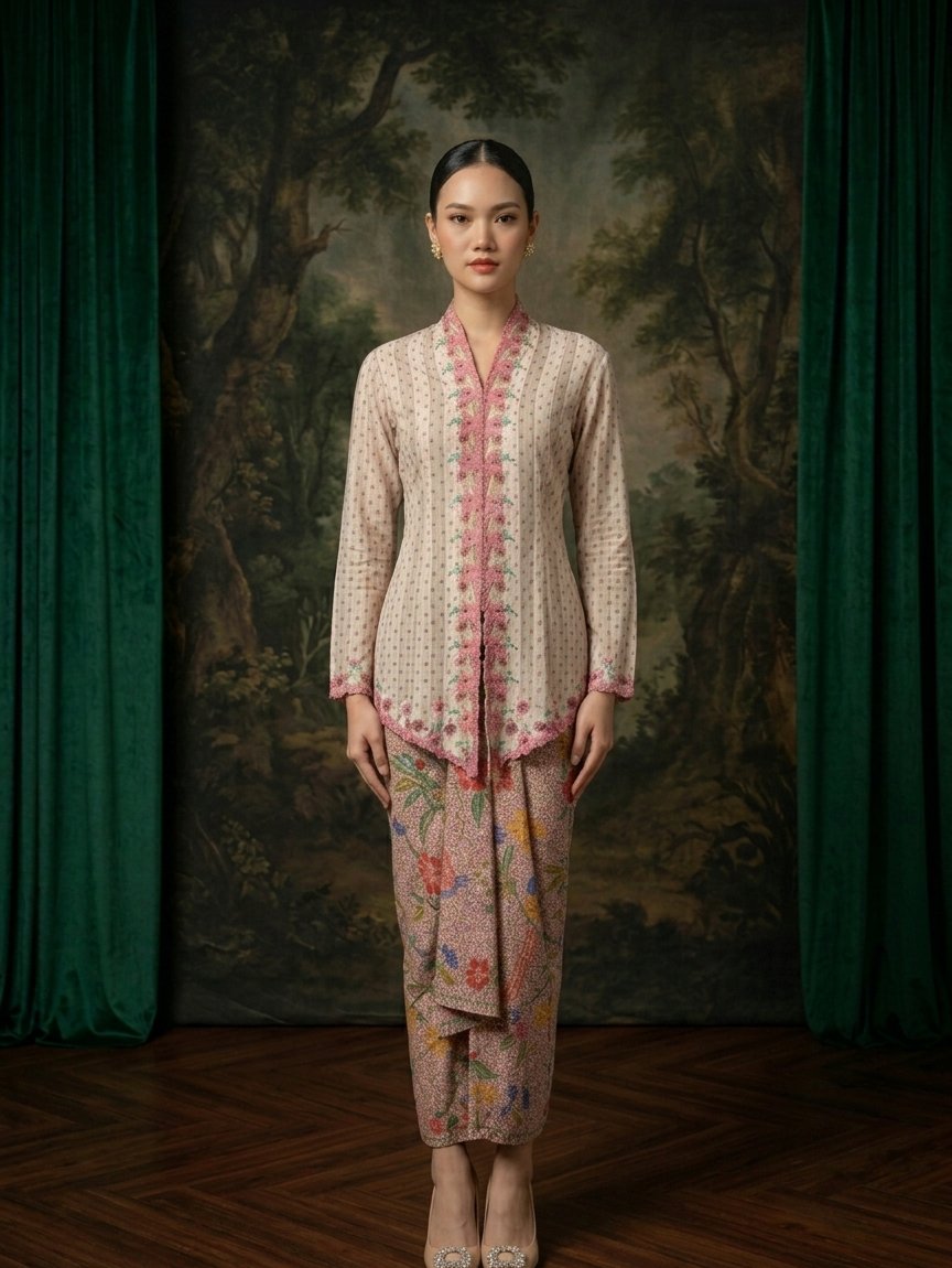 ZAALI - Kebaya Brown Leaves