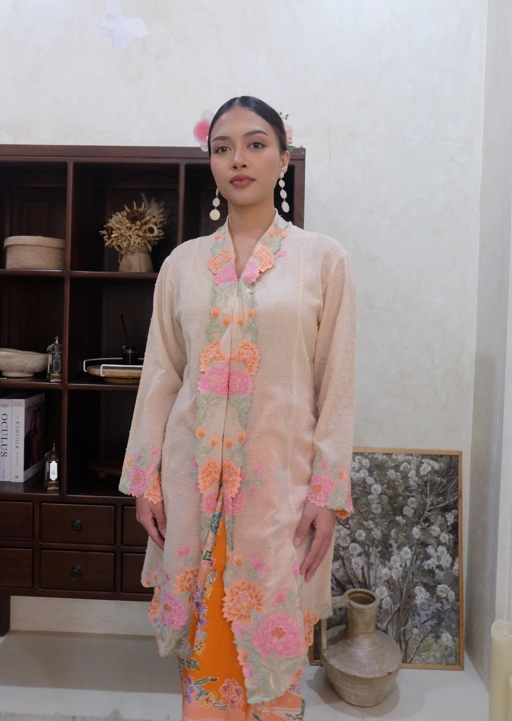 Image of ZAALI Long Kebaya Seruni with Batik Skirt