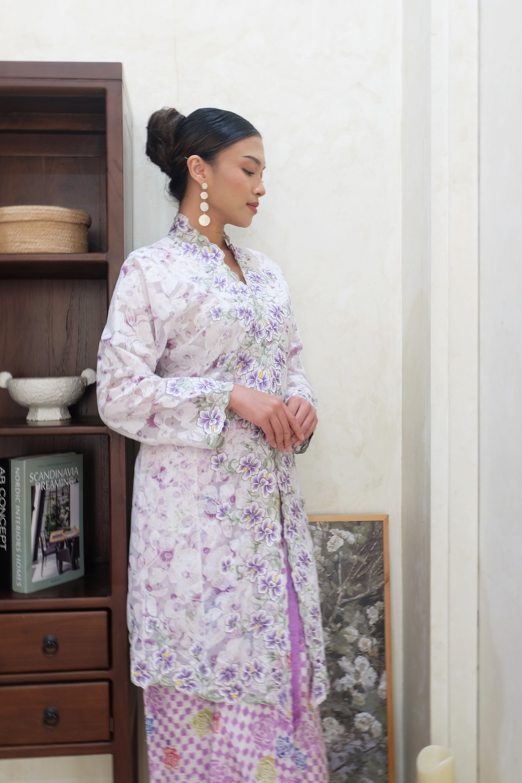 ZAALI - Long Kebaya Organza Orchid