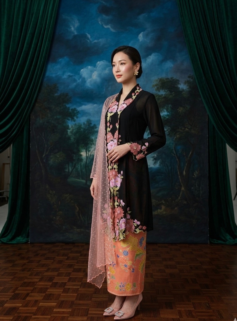 ZAALI - One Set Seruni Kebaya with Skirt and Shawl
