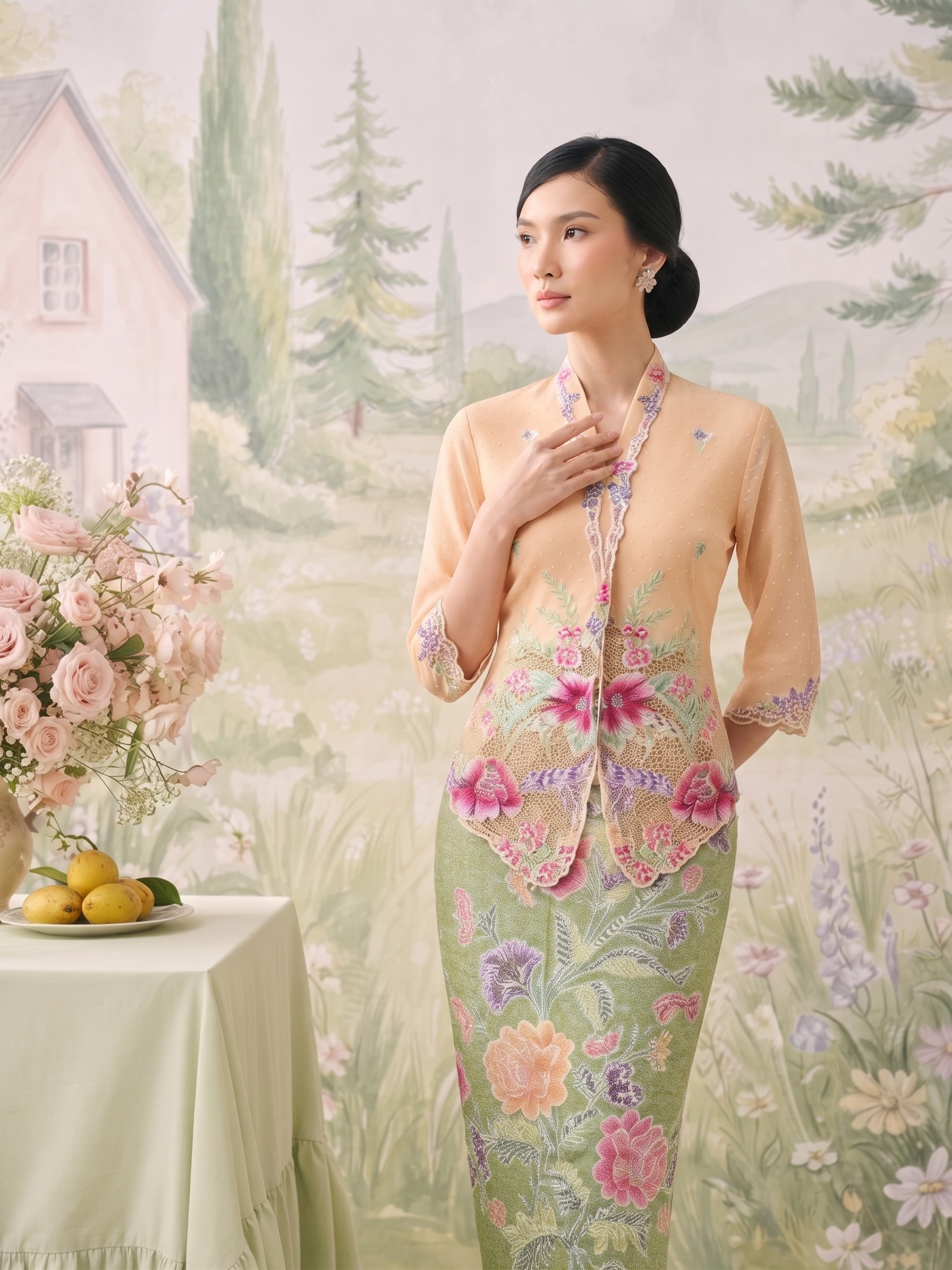 ZAALI - Kebaya Peony Embroidery