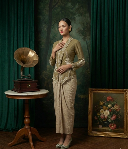 Image of ZAALI - Kebaya Dara Calla Lilly Tutupan