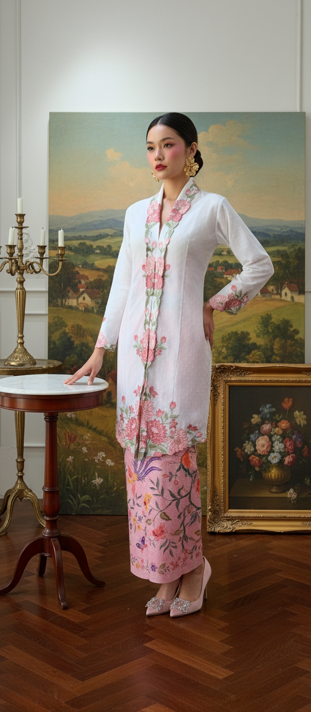 Zaali Long Kebaya Seruni Embroidery