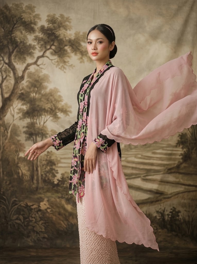 ZAALI - Long Kebaya Black Orchid