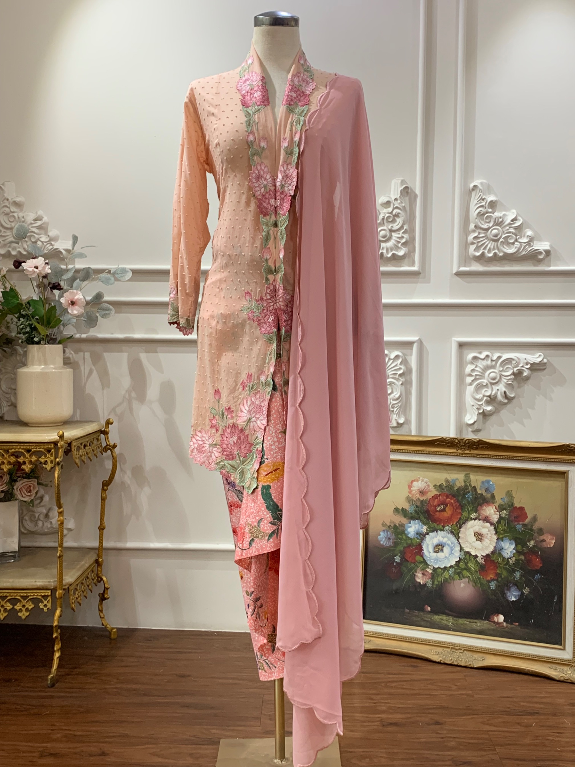 ZAALI Long Kebaya Seruni with Batik Skirt