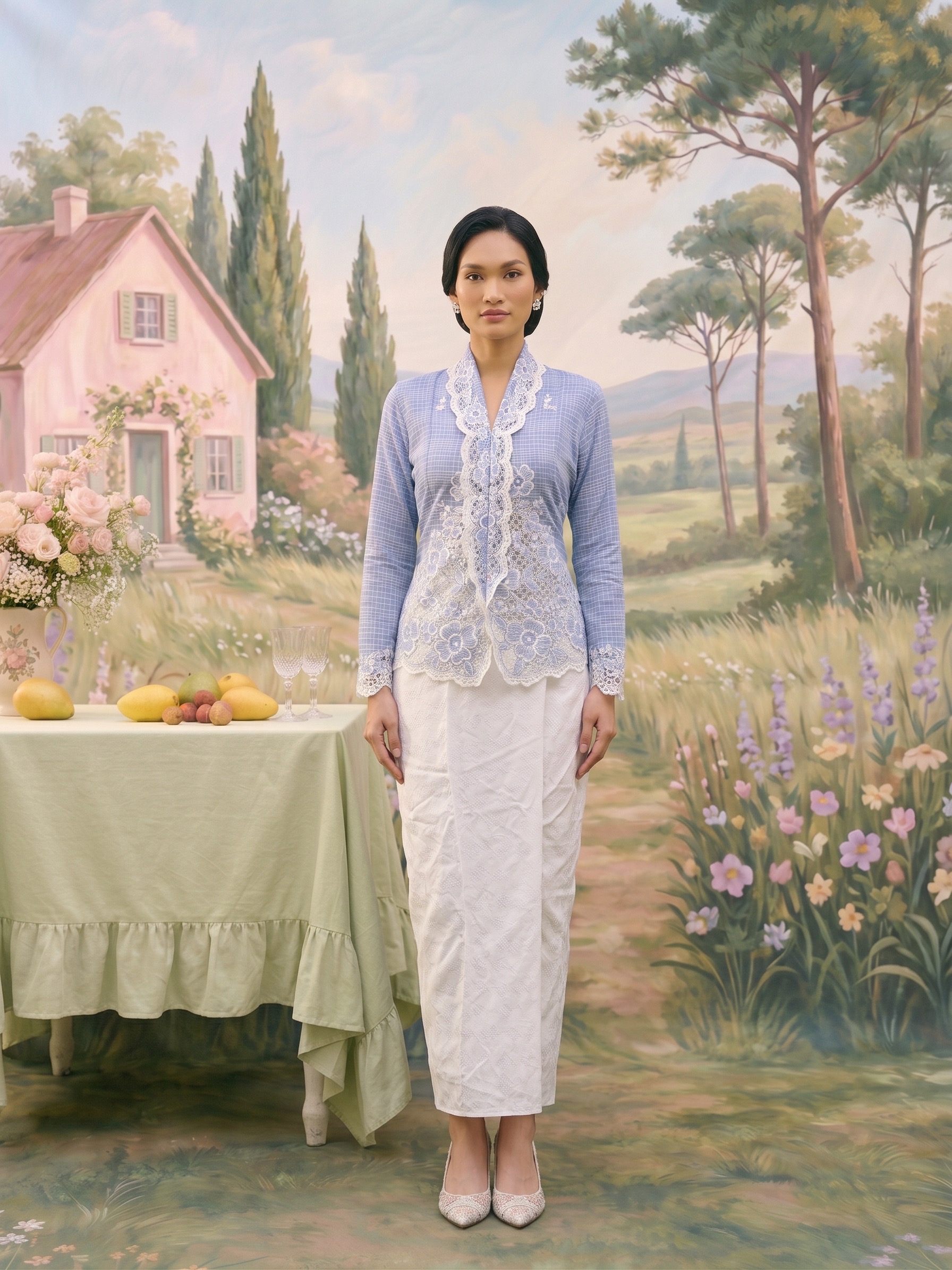 ZAALI - Kebaya Azalea Blue Embroidery