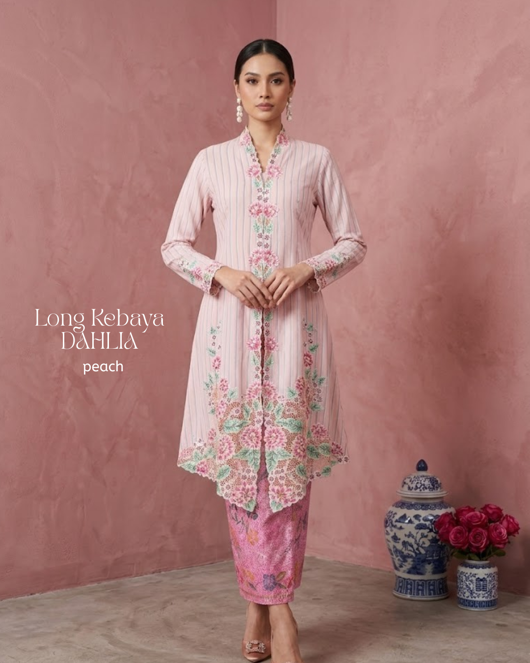 ZAALI - Long Kebaya Dahlia Pink Set