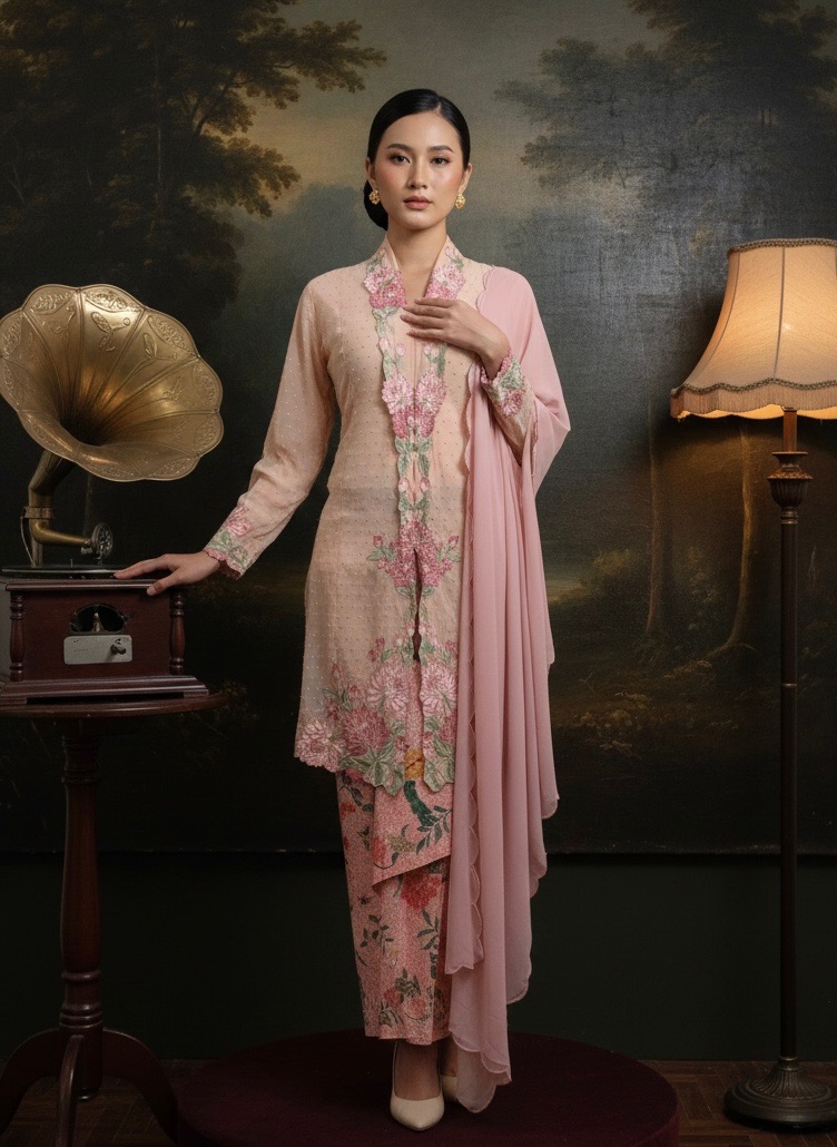 ZAALI - One Set Seruni Kebaya with Skirt and Shawl