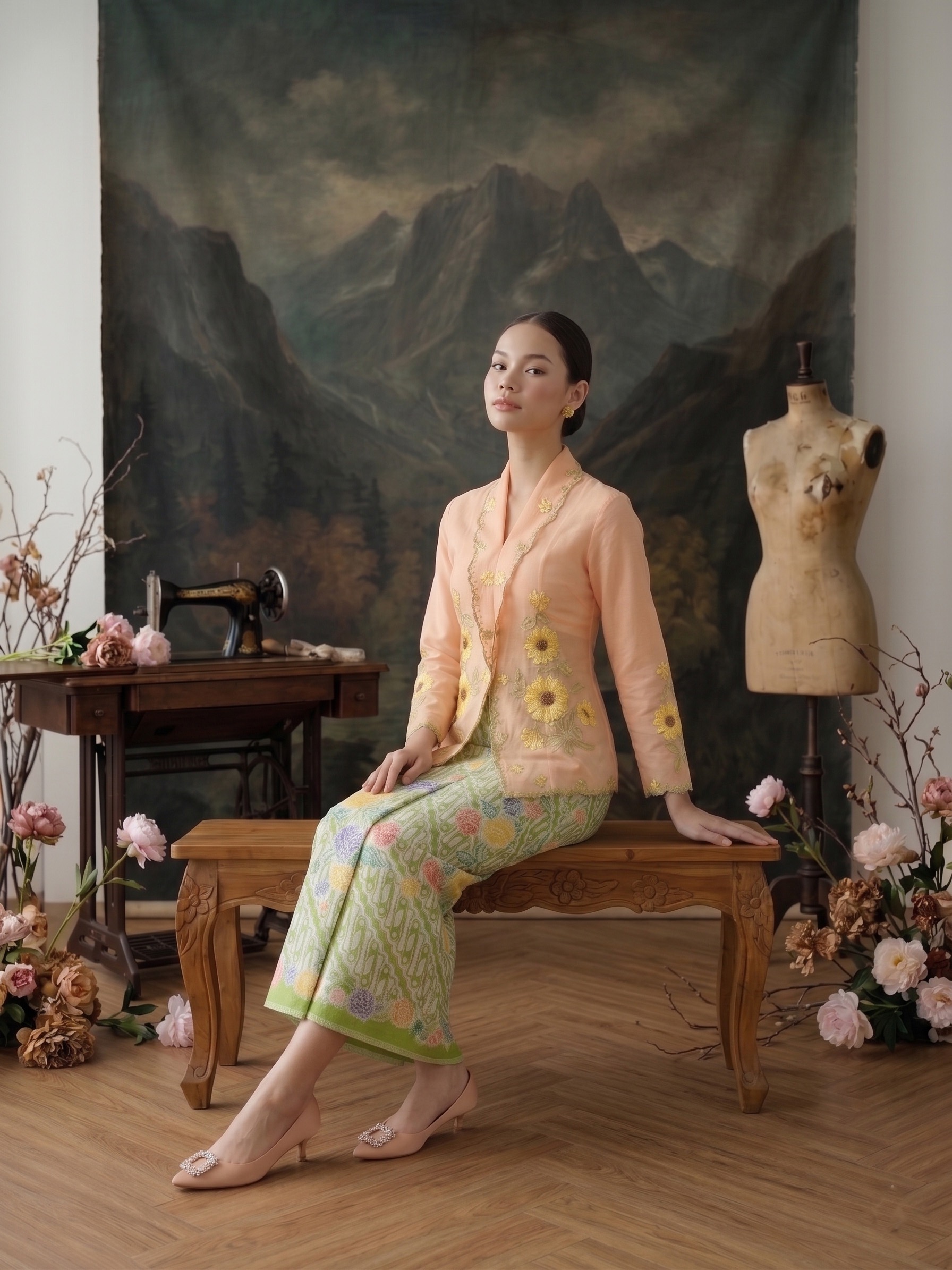 Kebaya Sunflower Embroidery