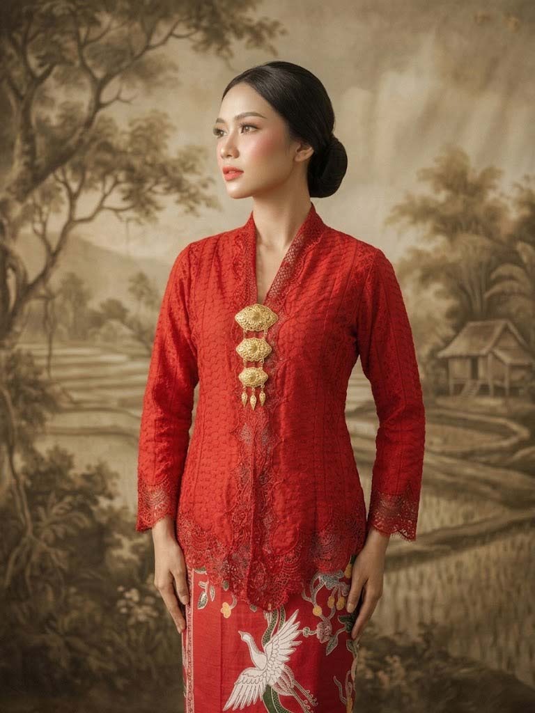 ZAALI - Kebaya Red Binara