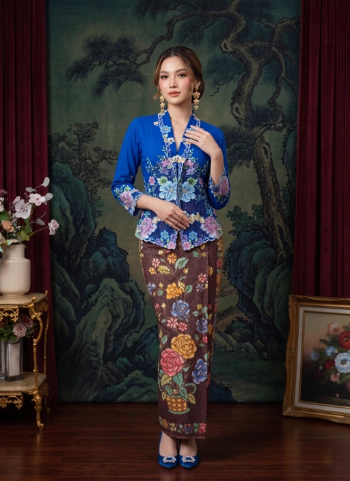 Image of ZAALI - Kebaya Dara Peony Embroidery