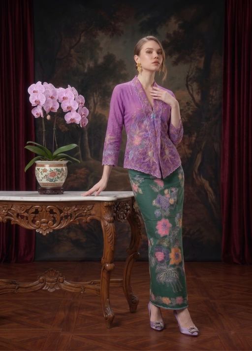 Image of ZAALI - Kebaya Dara Koi High Embroidery