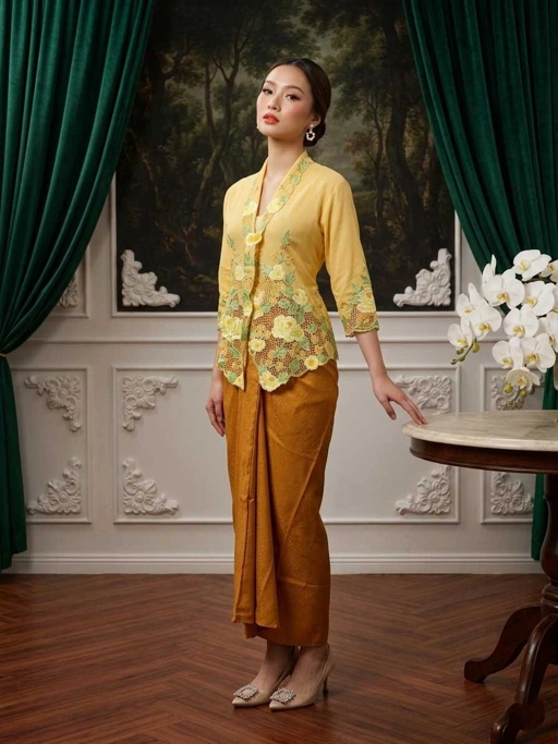 Image of ZAALI - Kebaya Yellow Petunia