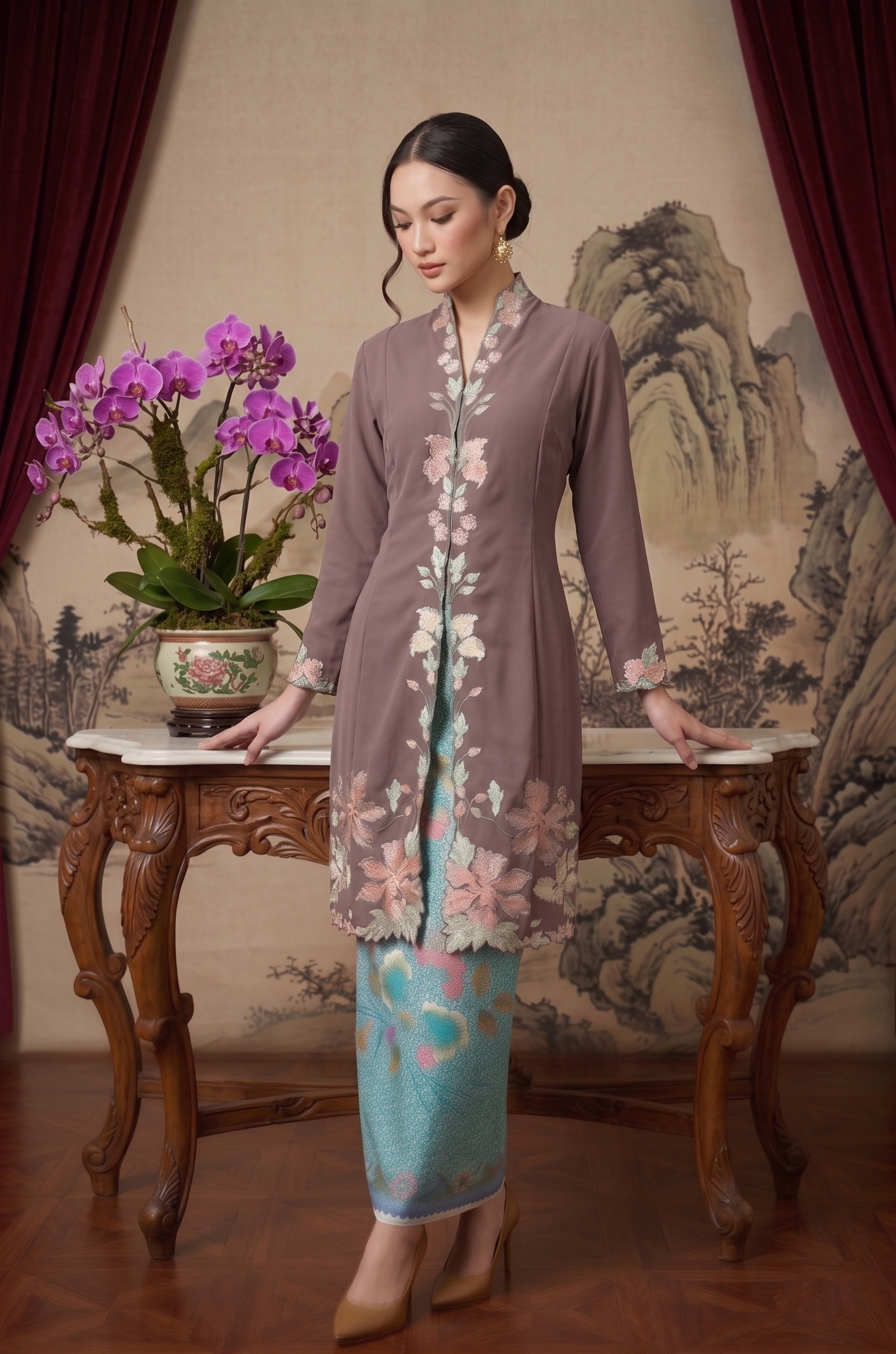 ZAALI - Long Kebaya Amaryllis