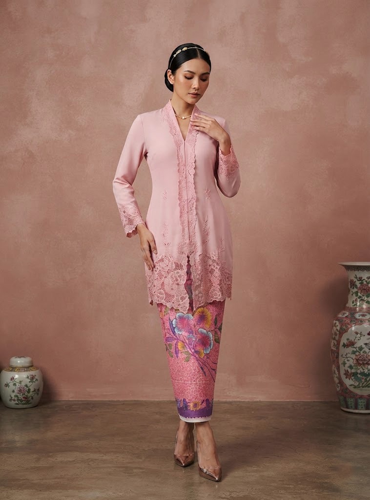 ZAALI - Long Kebaya Asteria One Tone Embroidery