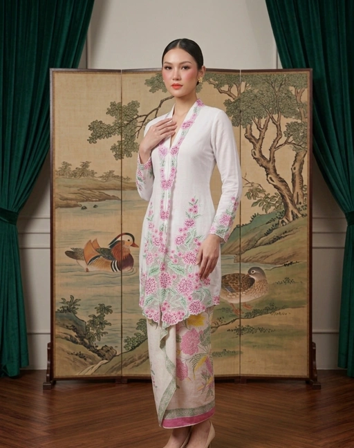 Image of Long Kebaya Stripe Dahlia