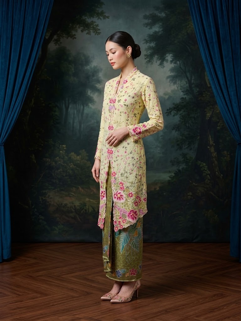 ZAALI -  Long Kebaya Peony Vintage Set