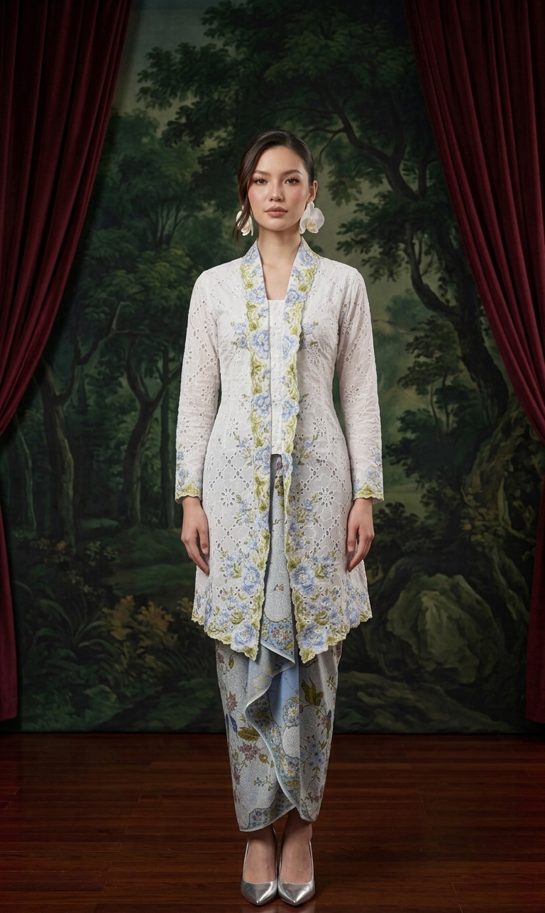 ZAALI - Long Kebaya Cotton Rose