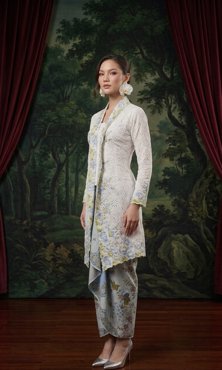 ZAALI - Long Kebaya Cotton Rose