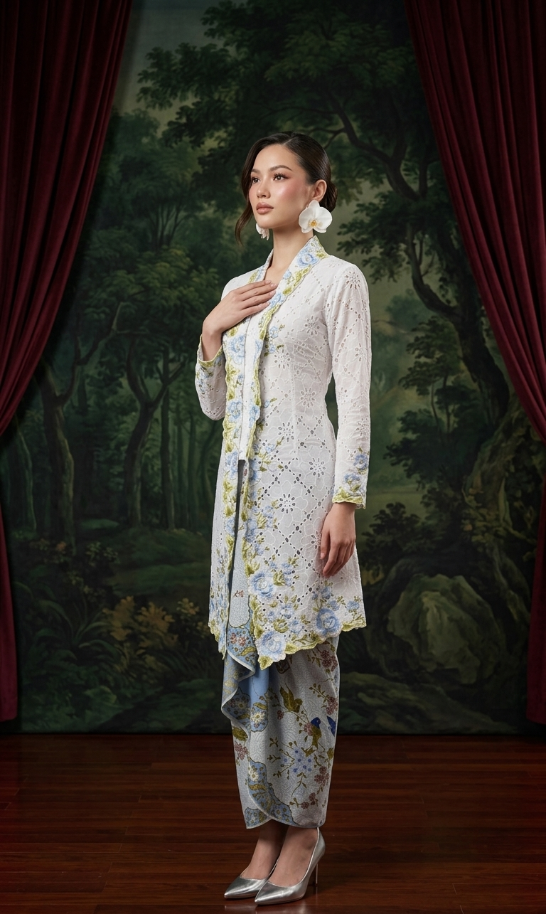 ZAALI - Long Kebaya Cotton Rose