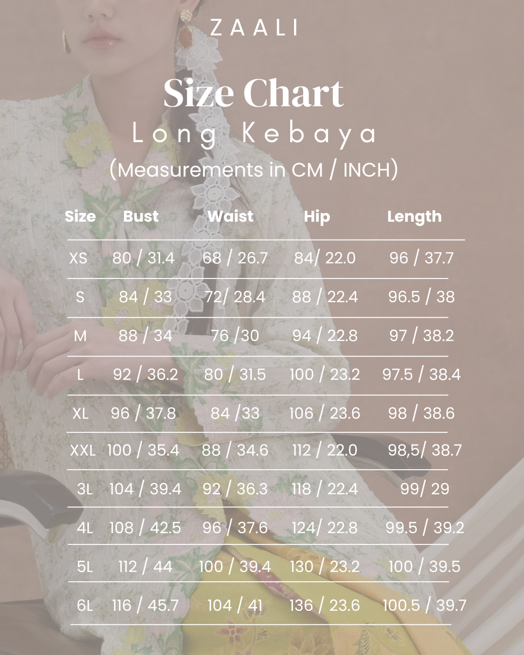 ZAALI - Long Kebaya Organza Orchid
