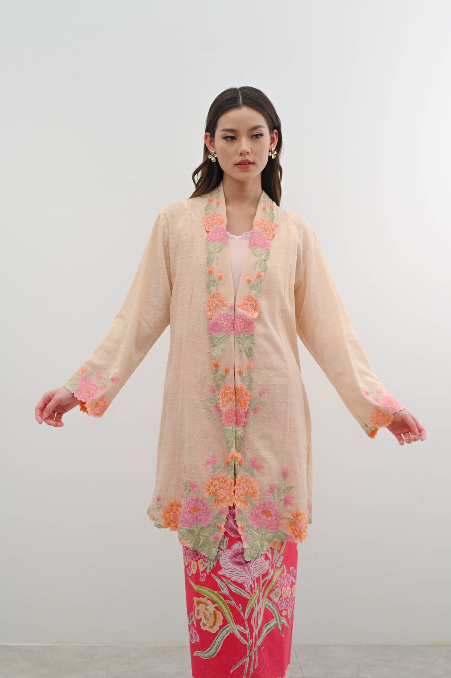 ZAALI Long Kebaya Seruni with Batik Skirt