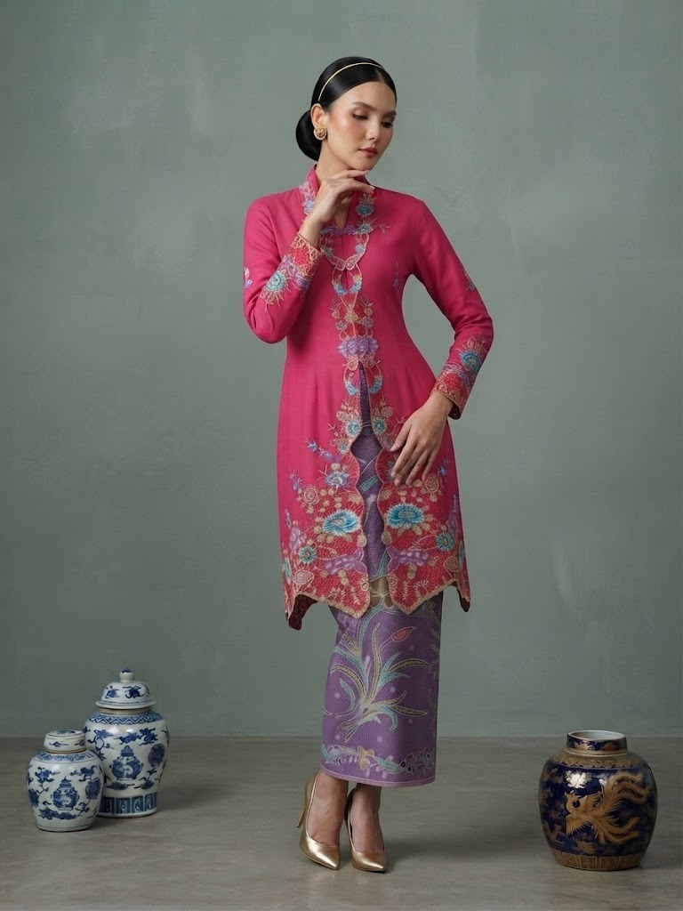 ZAALI - Long Kebaya Gardenia Rose