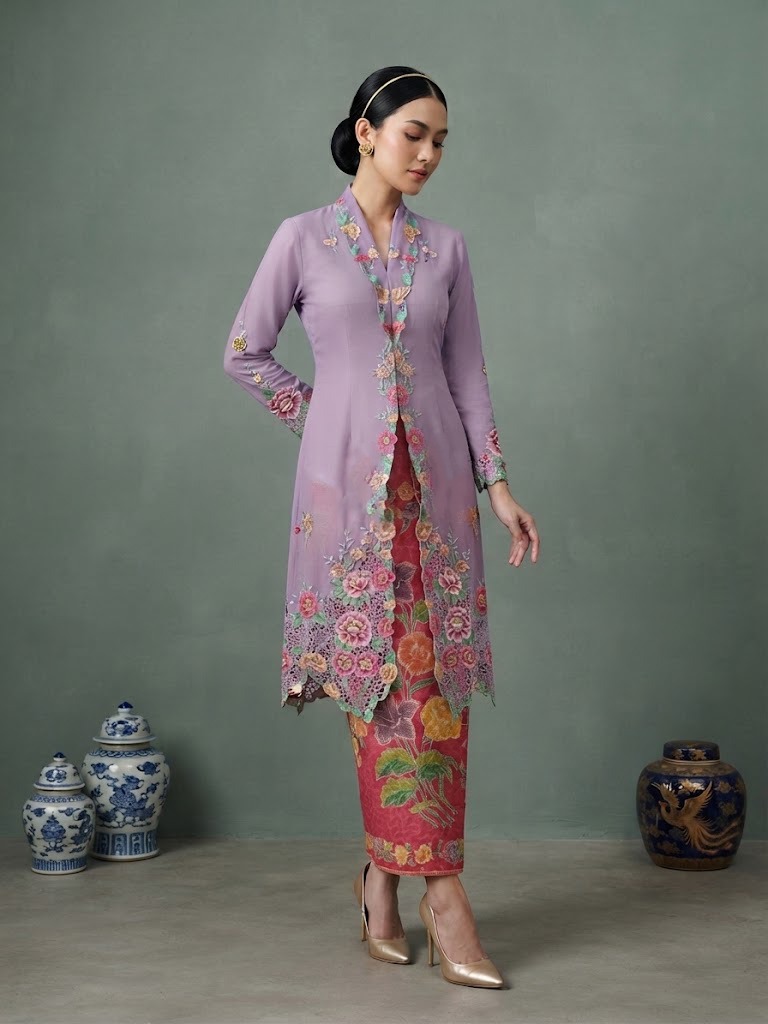 ZAALI - Long Kebaya Gardenia Rose