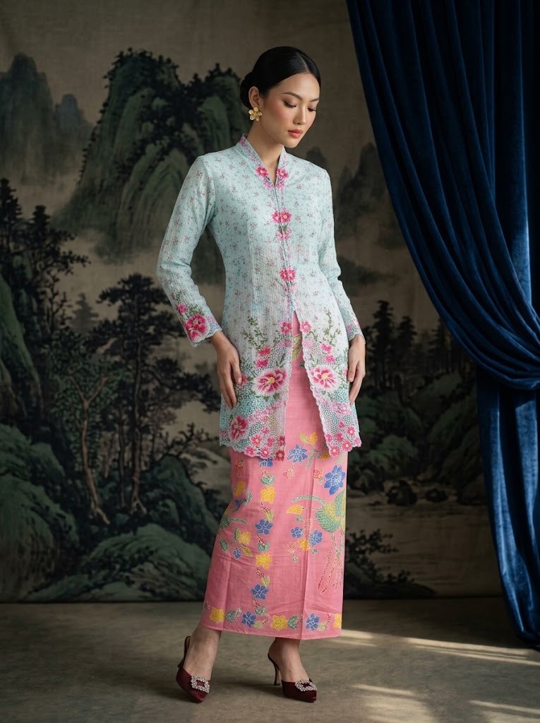 ZAALI -  Long Kebaya Peony Vintage Set
