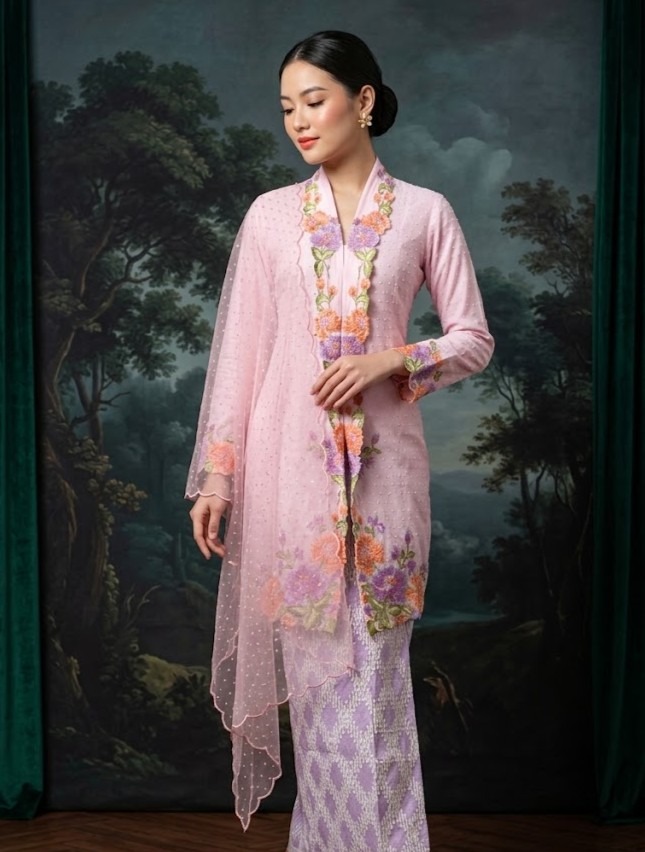 ZAALI - One Set Seruni Kebaya with Skirt and Shawl