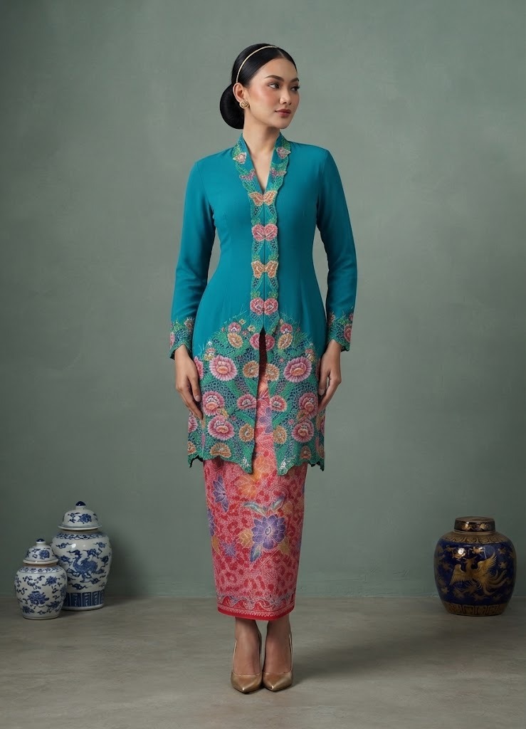 ZAALI - Long Kebaya Gardenia Rose