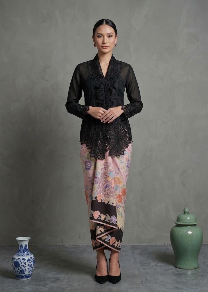 ZAALI - Kebaya Black Lotus