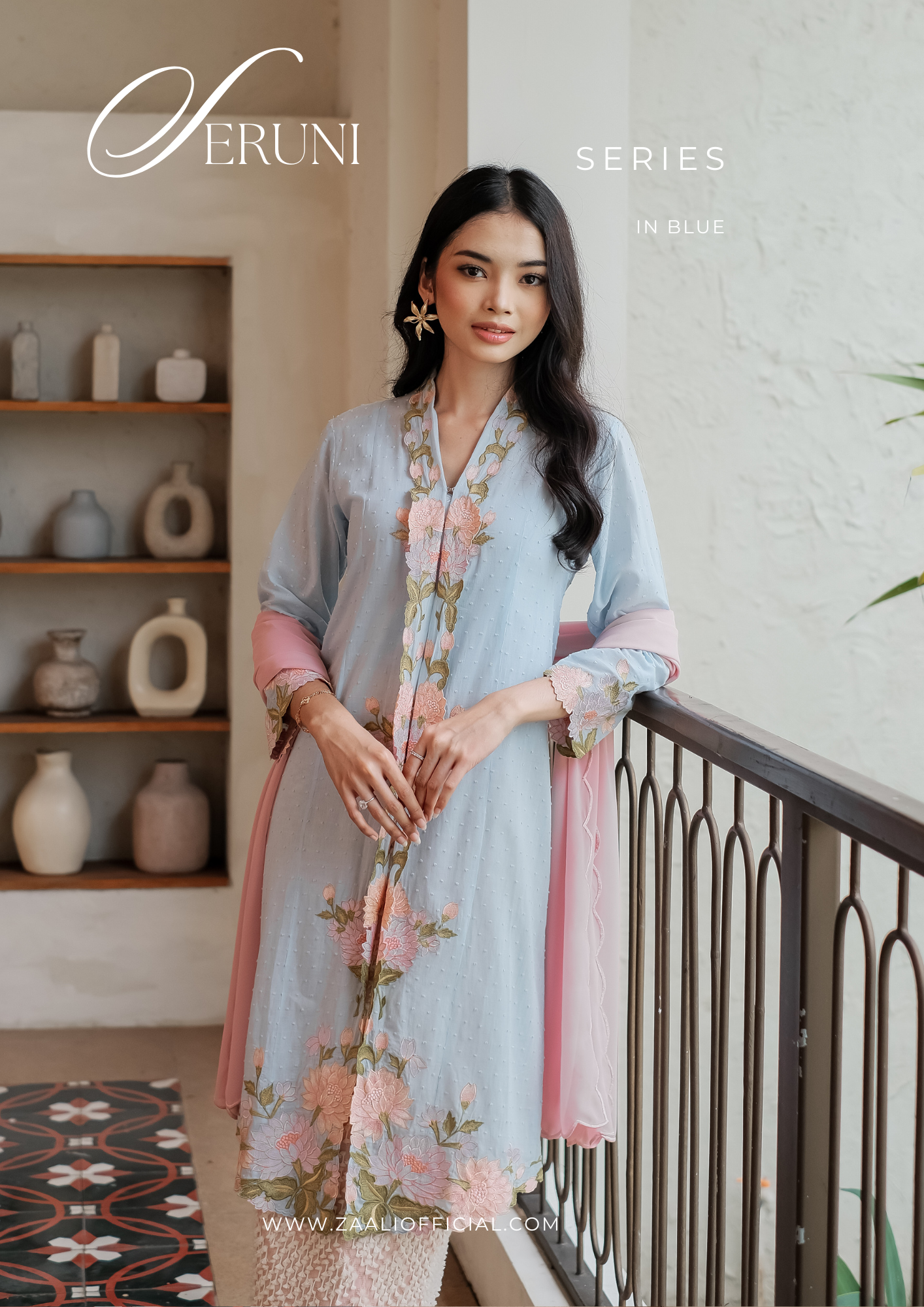 ZAALI Long Kebaya Seruni with Batik Skirt