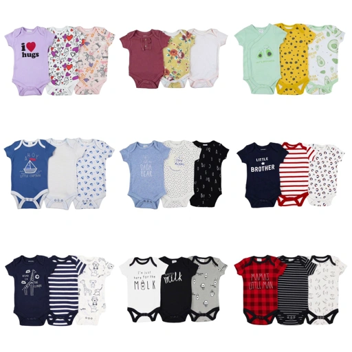 Image of Bodysuit 3pcs 0-9Bulan Paket Baby Jumper Pendek Bodysuit Baju Bayi Anak Newborn Hampers Kado