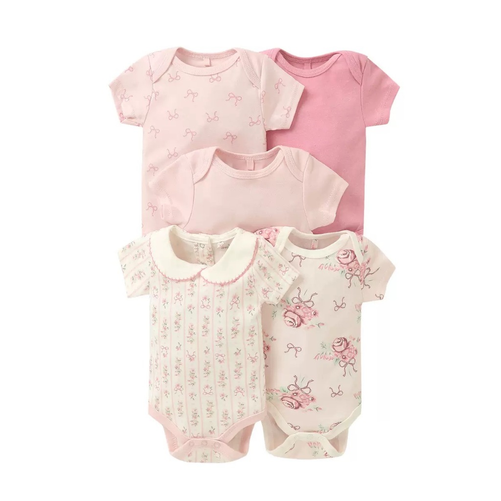 BABYPOTATO - Jumper Pendek Bayi 5SP Paket 5pcs Bodysuit Bayi Lucu 0-9bulan baju bayi newborn