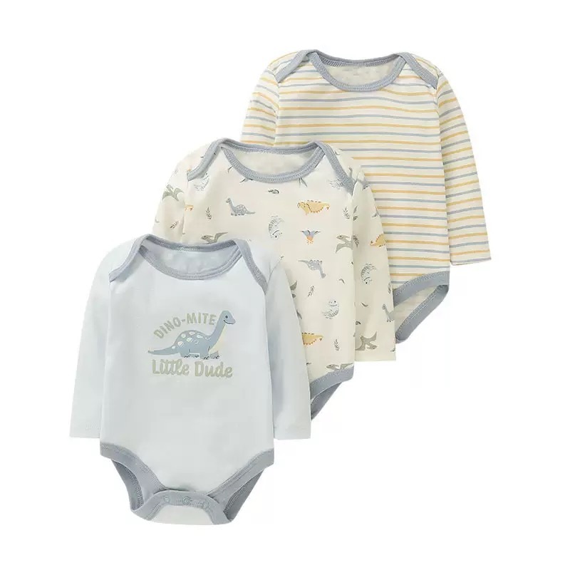 BABYPOTATO - Jumper Pendek Bayi Lengan Panjang 3LHB Paket 3pcs Bodysuit Bayi Lucu 0-9bulan baju bayi newborn