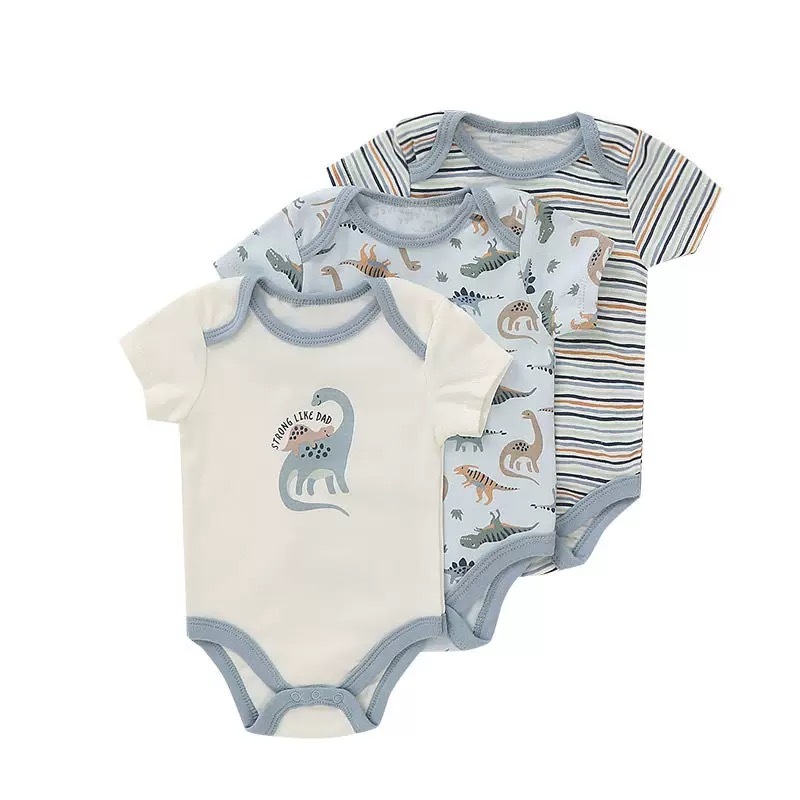 BABYPOTATO - Jumper Pendek Bayi 3SH Paket 3pcs Bodysuit Bayi Lucu 0-9bulan baju bayi newborn
