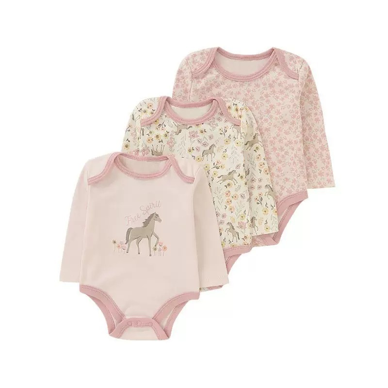 BABYPOTATO - Jumper Pendek Bayi Lengan Panjang 3LHB Paket 3pcs Bodysuit Bayi Lucu 0-9bulan baju bayi newborn