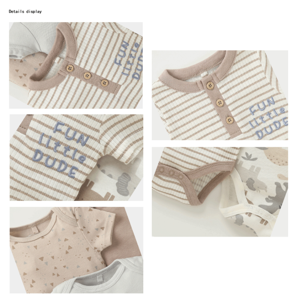 BABYPOTATO - Jumper Pendek Bayi 5SP Paket 5pcs Bodysuit Bayi Lucu 0-9bulan baju bayi newborn