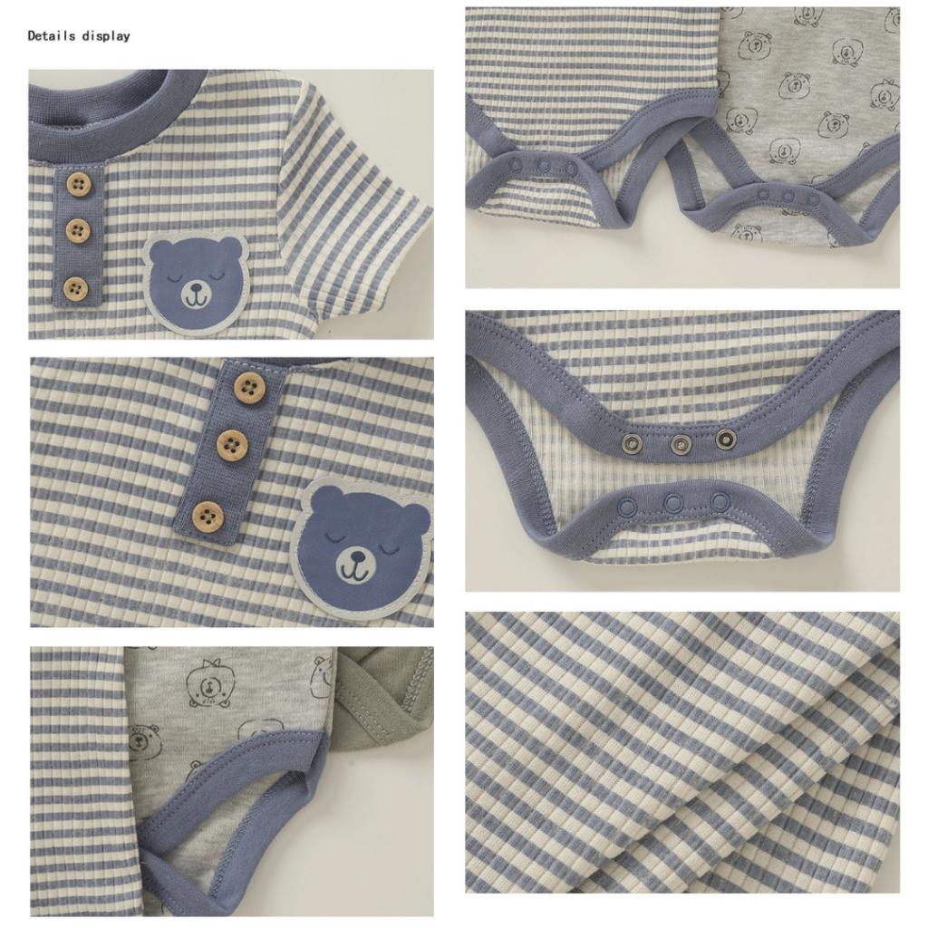 BABYPOTATO - Jumper Pendek Bayi 5SP Paket 5pcs Bodysuit Bayi Lucu 0-9bulan baju bayi newborn