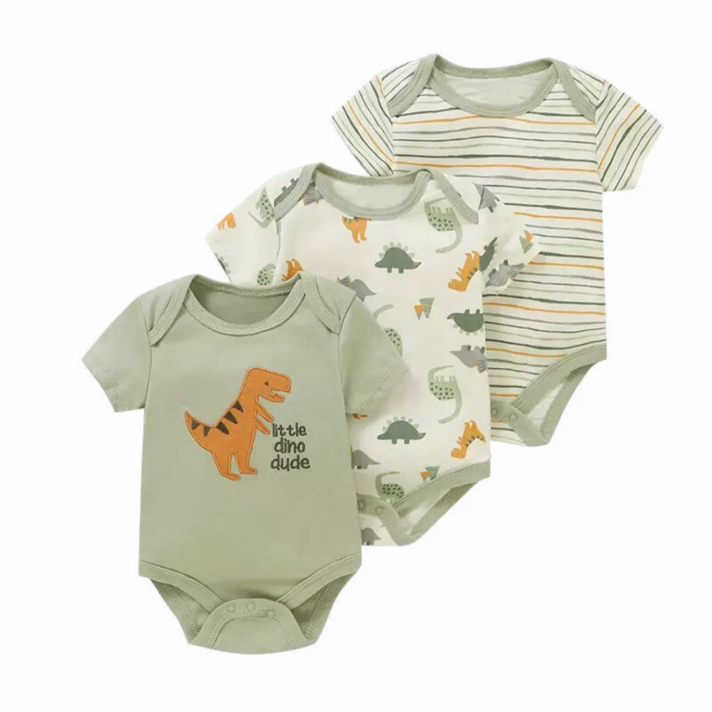 BABYPOTATO - Jumper Pendek Bayi 3SH Paket 3pcs Bodysuit Bayi Lucu 0-9bulan baju bayi newborn